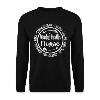 Escouade des infirmières en soins infirmiers de santé mentale - Sweat-shirt Unisexe - noir - Devant - Alina (178cm) & Michal (187cm)