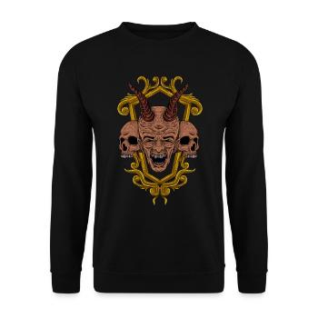 Satan Antichrist Tarot Baphomet vintage - Unisex Pullover - Schwarz - Vorne - Alina (178cm) & Michal (187cm)