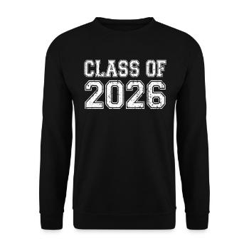 Classe De 2026 Millésime de Graduation - Sweat-shirt Unisexe - noir - Devant - Alina (178cm) & Michal (187cm)