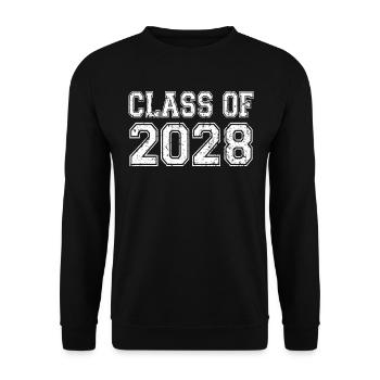 Klasse von 2028 Graduation Vintage - Unisex Pullover - Schwarz - Vorne - Alina (178cm) & Michal (187cm)