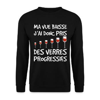 Cadeau Homme Vin Humour Alcool Apéro Amateur Vin - Sweat-shirt Unisexe - noir - Devant - Alina (178cm) & Michal (187cm)