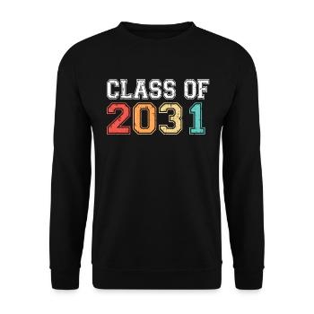 Class Of 2031 Graduation Retro Vintage - Unisex Sweatshirt - black - Front - Alina (178cm) & Michal (187cm)