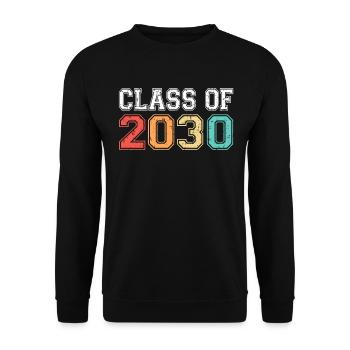 Class Of 2030 Graduation Retro Vintage - Unisex Sweatshirt - black - Front - Alina (178cm) & Michal (187cm)