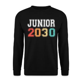 Junior 2030 Graduation Retro Vintage - Unisex Sweatshirt - black - Front - Alina (178cm) & Michal (187cm)