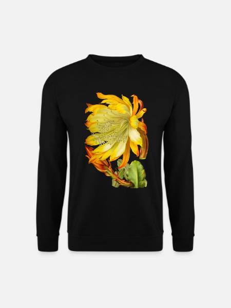 Vintage-Kaktusblüte, viktorianische Illustration - Unisex Pullover - Schwarz