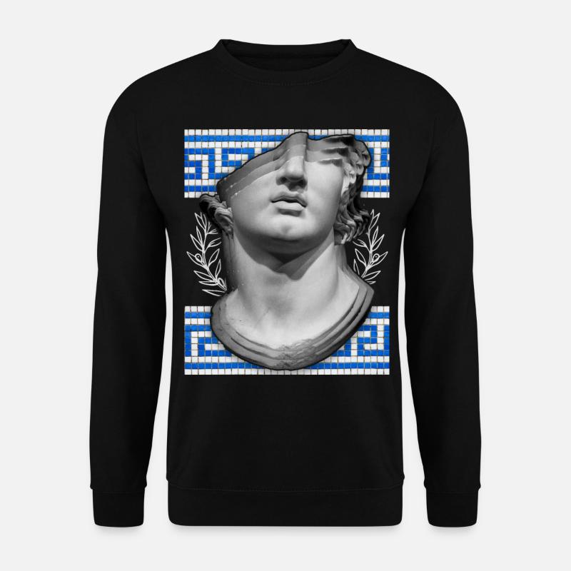 Greece, ancient sculpture, meandering pattern - Unisex Sweatshirt - black
