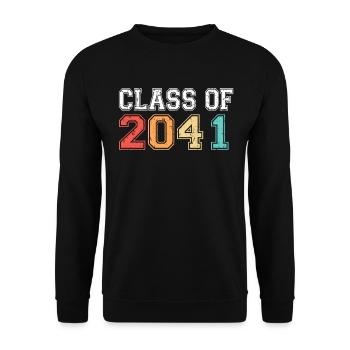 Klasse von 2041 Abschluss Retro Vintage - Unisex Pullover - Schwarz - Vorne - Alina (178cm) & Michal (187cm)
