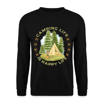 Camping, Camping-Life, Camping, Funny Saying - Unisex Sweatshirt - black - Front - Alina (178cm) & Michal (187cm)