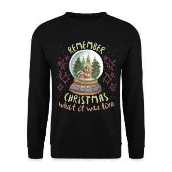 Christmas, nostalgic saying with snow globe - Unisex Sweatshirt - black - Front - Alina (178cm) & Michal (187cm)