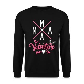 Mama-Is-My-Valentine, Mom-Is-My-Valentine - Unisex Sweatshirt - black - Front - Alina (178cm) & Michal (187cm)