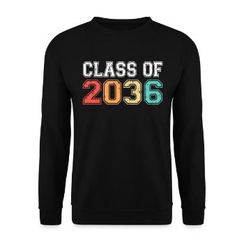 Class Of 2036 Graduation Retro Vintage - Unisex Sweatshirt - black - Front - Alina (178cm) & Michal (187cm)