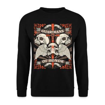 Vintage Skull Skull Biker Design avec serpents - Sweat-shirt Unisexe - noir - Devant - Alina (178cm) & Michal (187cm)