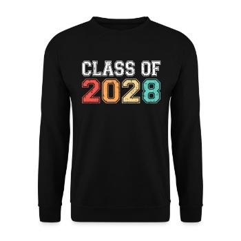 Klasse von 2028 Abschluss Retro Vintage - Unisex Pullover - Schwarz - Vorne - Alina (178cm) & Michal (187cm)