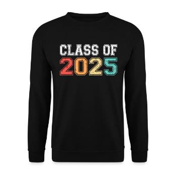 Classe de 2025 Graduation Rétro Vintage - Sweat-shirt Unisexe - noir - Devant - Alina (178cm) & Michal (187cm)