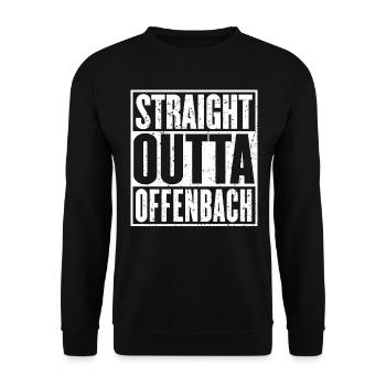 Straight Outta Offenbach Vintage - Unisex Sweatshirt - black - Front - Alina (178cm) & Michal (187cm)