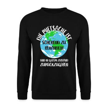 Naturschutz Klima Naturschützer Meer - Unisex Pullover - Schwarz - Vorne - Alina (178cm) & Michal (187cm)