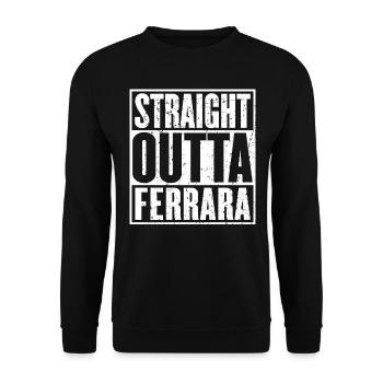 Straight Outta Ferrara Vintage - Unisex Sweatshirt - black - Front - Alina (178cm) & Michal (187cm)