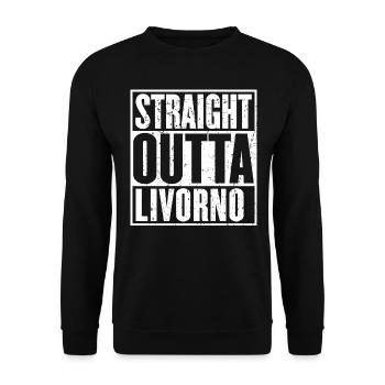 Straight Outta Livourne Vintage - Sweat-shirt Unisexe - noir - Devant - Alina (178cm) & Michal (187cm)