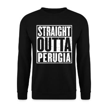 Straight Outta Perugia Vintage - Sweat-shirt Unisexe - noir - Devant - Alina (178cm) & Michal (187cm)