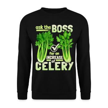 Celery, funny saying, pun, celery-raise - Unisex Sweatshirt - black - Front - Alina (178cm) & Michal (187cm)
