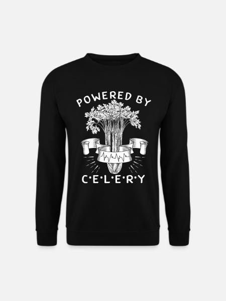 Celery, Powered-By-Celery, funny saying - Unisex Sweatshirt - black
