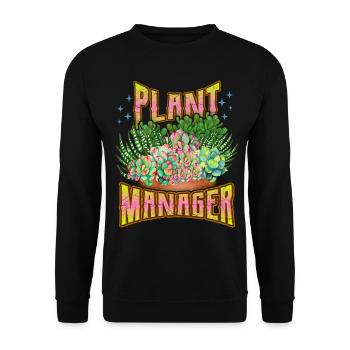 Plant-Manager, Plant-Daddy, Plant-Mom Sukkulenten - Unisex Pullover - Schwarz - Vorne - Alina (178cm) & Michal (187cm)