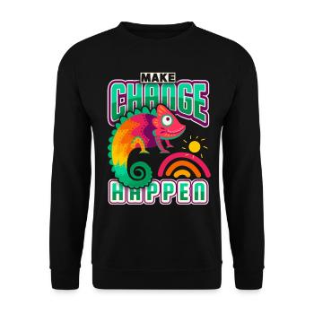 Caméléon, dicton drôle, dicton motivant - Sweat-shirt Unisexe - noir - Devant - Alina (178cm) & Michal (187cm)
