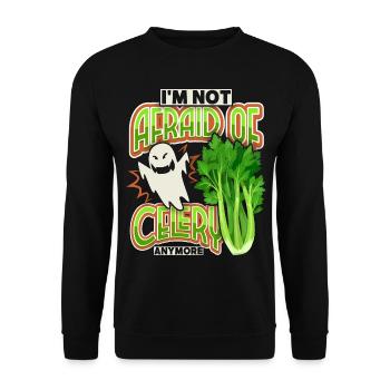 Celery, funny saying I'm-Not-Afraid-Of-Celery - Unisex Sweatshirt - black - Front - Alina (178cm) & Michal (187cm)