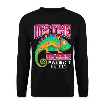 Chameleon, funny saying, motivational inspiration - Unisex Sweatshirt - black - Front - Alina (178cm) & Michal (187cm)