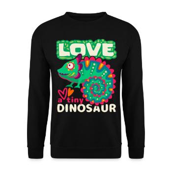 Chameleon, funny saying, little dinosaur - Unisex Sweatshirt - black - Front - Alina (178cm) & Michal (187cm)