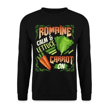 Salad, Romana salad, carrots, funny saying - Unisex Sweatshirt - black - Front - Alina (178cm) & Michal (187cm)
