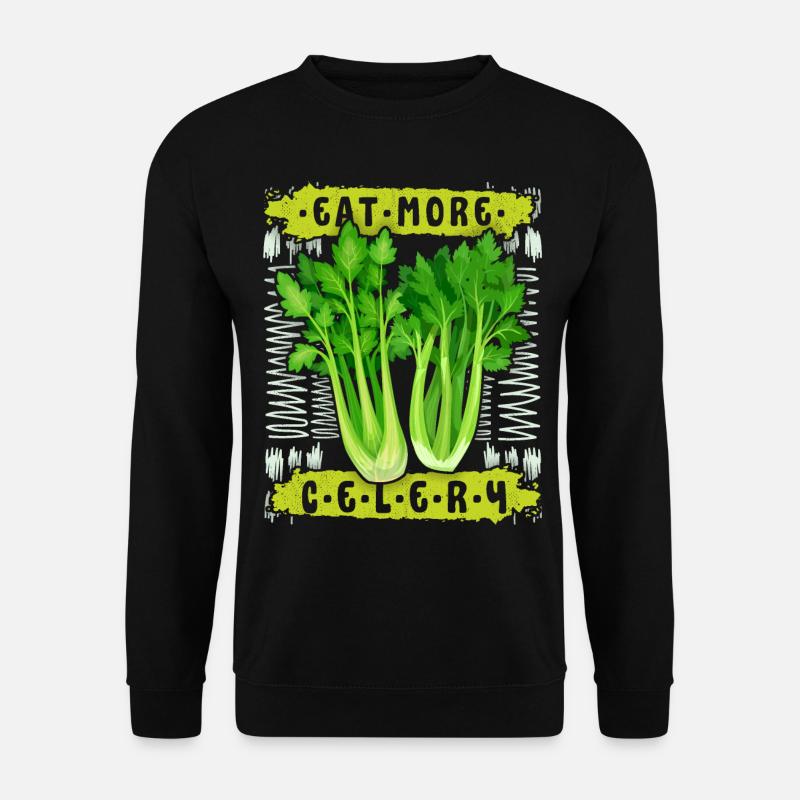 Celery, funny saying Eat-More-Celery - Unisex Sweatshirt - black