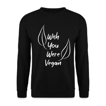Vegan Veganer Tierschutz Vegetarier Vegetarisch - Unisex Pullover - Schwarz - Vorne - Alina (178cm) & Michal (187cm)