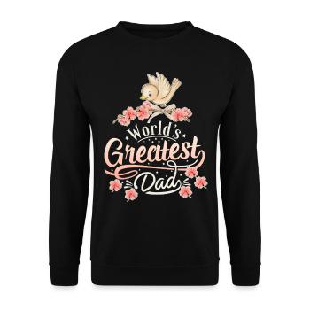 Father, Father's Day, Saying World's-Greatest-Dad - Unisex Sweatshirt - black - Front - Alina (178cm) & Michal (187cm)