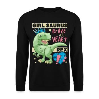 Fille dinosaure, fille dinosaure, drôle de dinosaure - Sweat-shirt Unisexe - noir - Devant - Alina (178cm) & Michal (187cm)