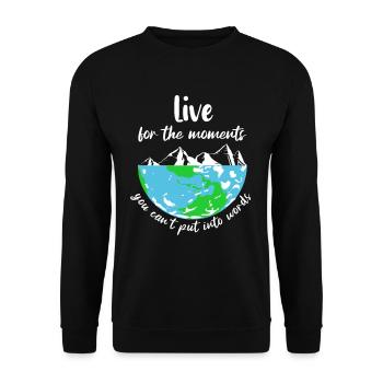 vivez pour les moments que vous ne pouvez pas mettre en mots - Sweat-shirt Unisexe - noir - Devant - Alina (178cm) & Michal (187cm)