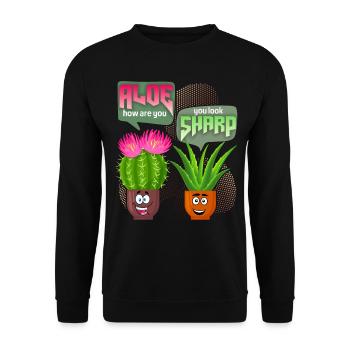 Aloe vera, cactus cactus, funny saying, pun - Unisex Sweatshirt - black - Front - Alina (178cm) & Michal (187cm)