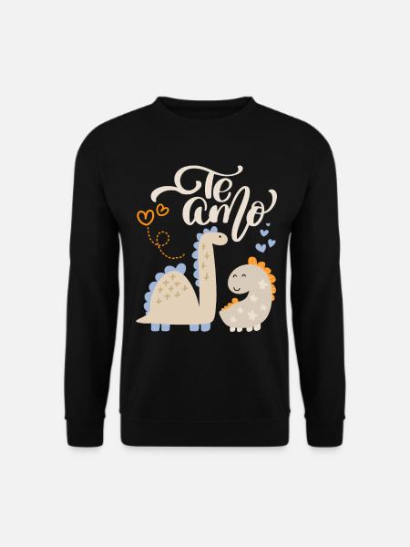 Valentinstag, Dino-Liebe, Dinosaurier-Motiv Te-Amo - Unisex Pullover - Schwarz