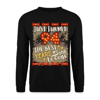 94th birthday 94 years old vintage design, saying - Unisex Sweatshirt - black - Front - Alina (178cm) & Michal (187cm)