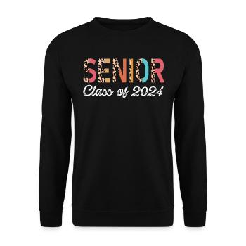 Senior Class Of 2024 Leopard Seniors 23 - Unisex Sweatshirt - black - Front - Alina (178cm) & Michal (187cm)