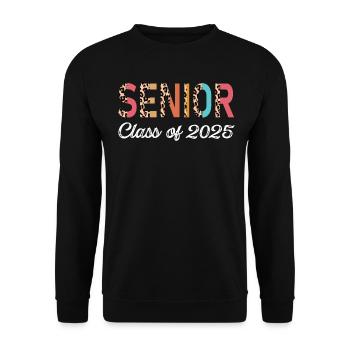 Senior Class Of 2025 Leopard Seniors 23 - Unisex Sweatshirt - black - Front - Alina (178cm) & Michal (187cm)