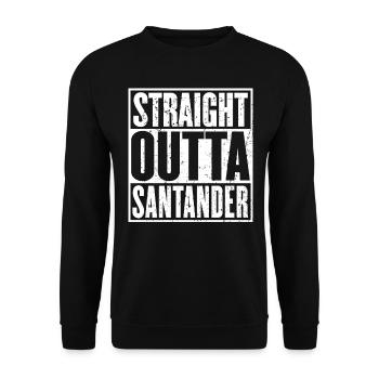 Gerade Outta Santander Vintage - Unisex Pullover - Schwarz - Vorne - Alina (178cm) & Michal (187cm)
