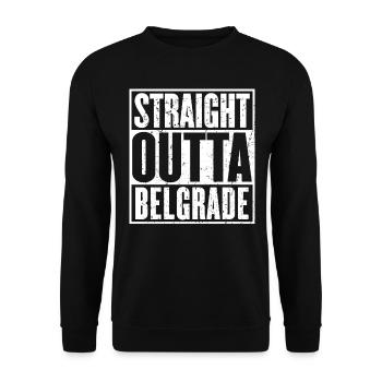 Straight Outta Belgrade Vintage - Unisex Sweatshirt - black - Front - Alina (178cm) & Michal (187cm)