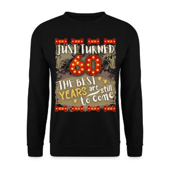 60ème anniversaire 60 ans design vintage, disant - Sweat-shirt Unisexe - noir - Devant - Alina (178cm) & Michal (187cm)