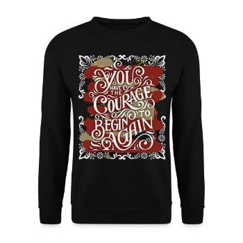 Motivational inspiration, saying vintage calligraphy - Unisex Sweatshirt - black - Front - Alina (178cm) & Michal (187cm)