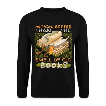 Bookworm, bookworm, old books funny saying - Unisex Sweatshirt - black - Front - Alina (178cm) & Michal (187cm)