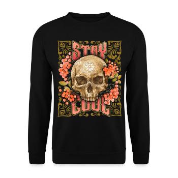 Crâne, Loganberries, drôle de dicton Stay-Cool - Sweat-shirt Unisexe - noir - Devant - Alina (178cm) & Michal (187cm)