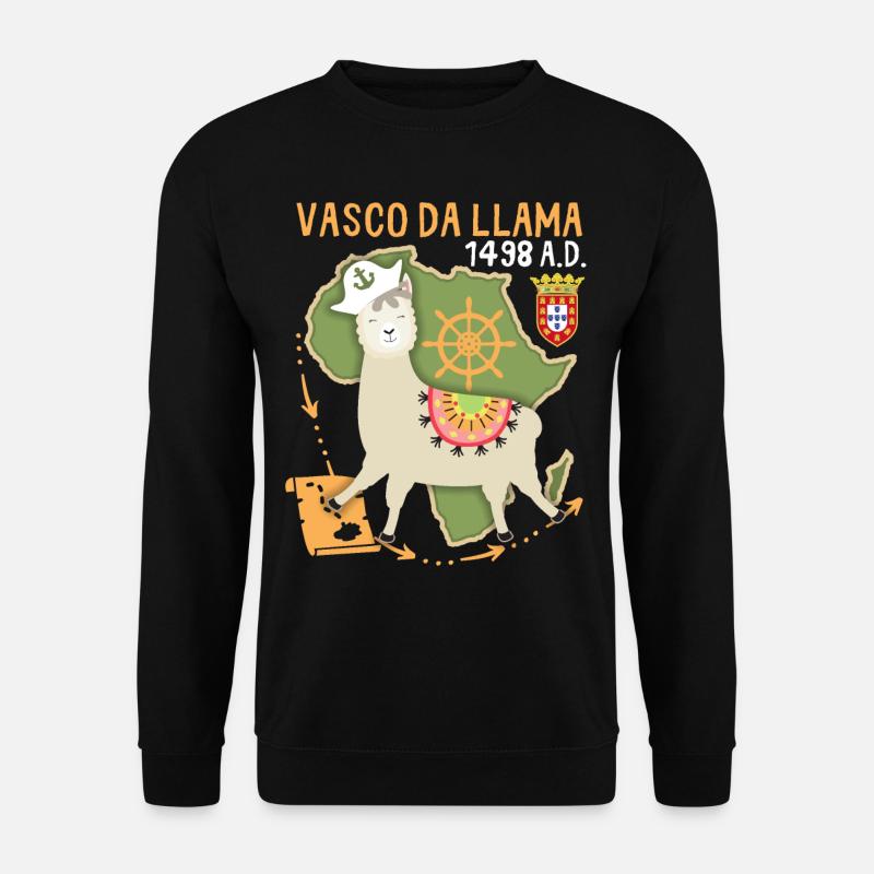 Lama-Llama, Vasco-Da-Gama, funny saying - Unisex Sweatshirt - black