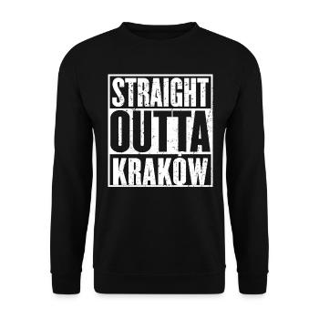 Straight Outta Kraków Vintage - Unisex Sweatshirt - black - Front - Alina (178cm) & Michal (187cm)