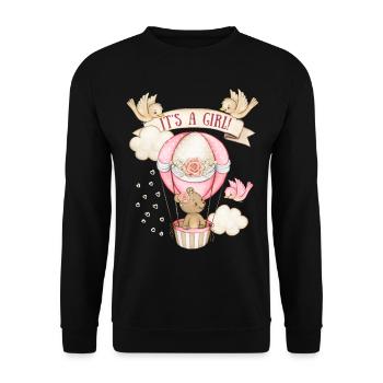 Baby-Girl, Teddybär-Baby, Cute-Design It's a girl - Unisex Pullover - Schwarz - Vorne - Alina (178cm) & Michal (187cm)